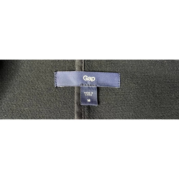 Women's Gap Black Ruffled Jacket Ruching Bottom Sz M Zip Front Top - Picture 12 of 13